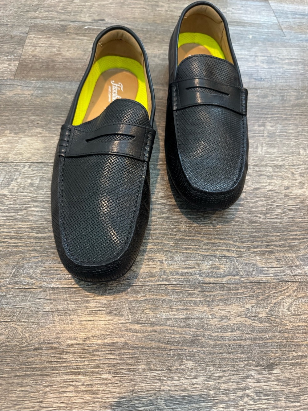Florsheim Black Perforated Penny Loafers - Picture 7 of 13
